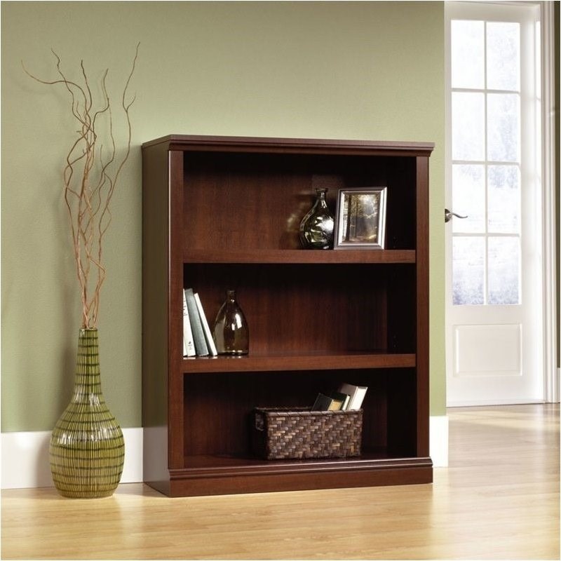 Pemberly Row 3 Shelf Bookcase in Select Cherry