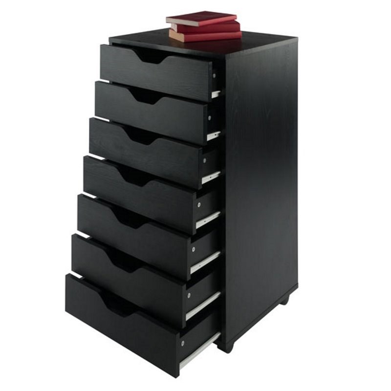 pemberly row for closet office with 7 drawers black finish pr