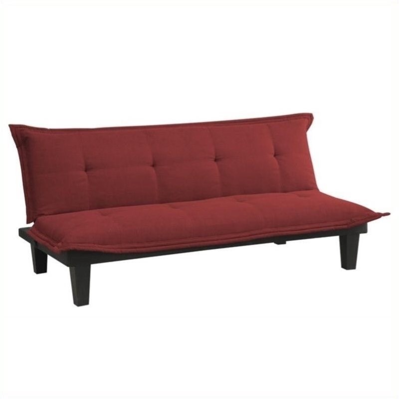 Pemberly Row Convertible Futon Sofa in Red