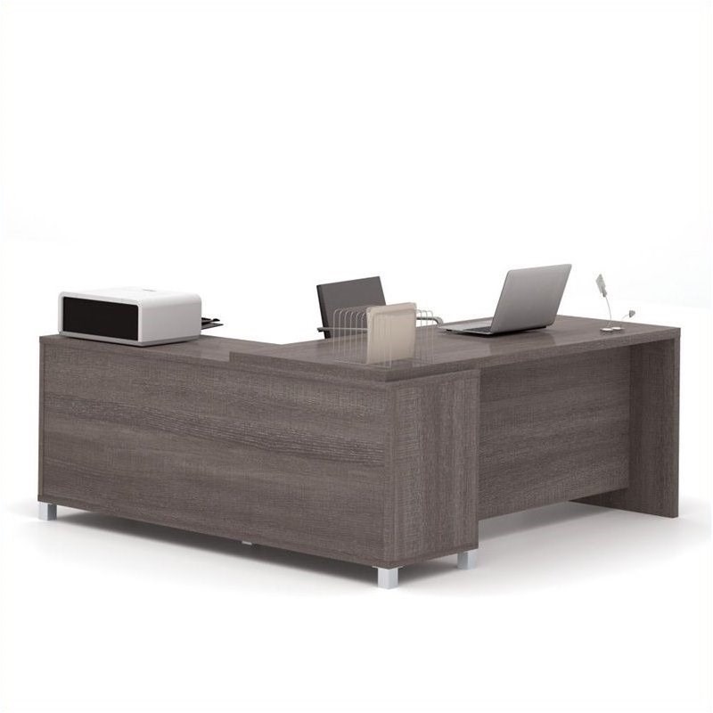 Pemberly Row L Shape Desk in Bark Grey
