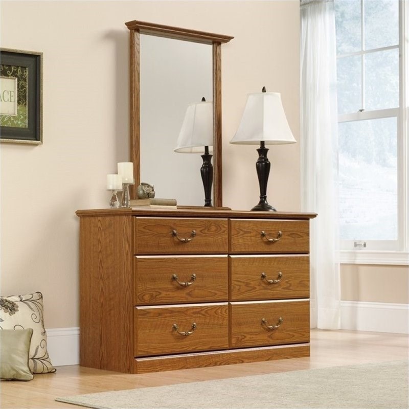 Pemberly Row 6 Drawer Bedroom Dresser in Carolina Oak Homesquare