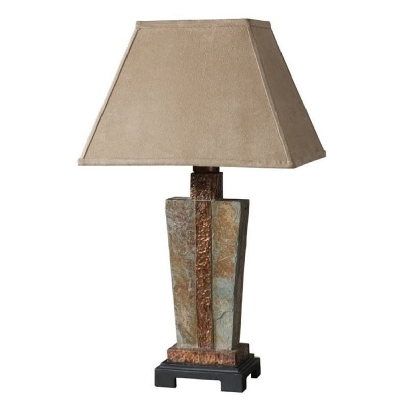 Pemberly Row Indoor and Outdoor Accent Lamp in Hammered Copper