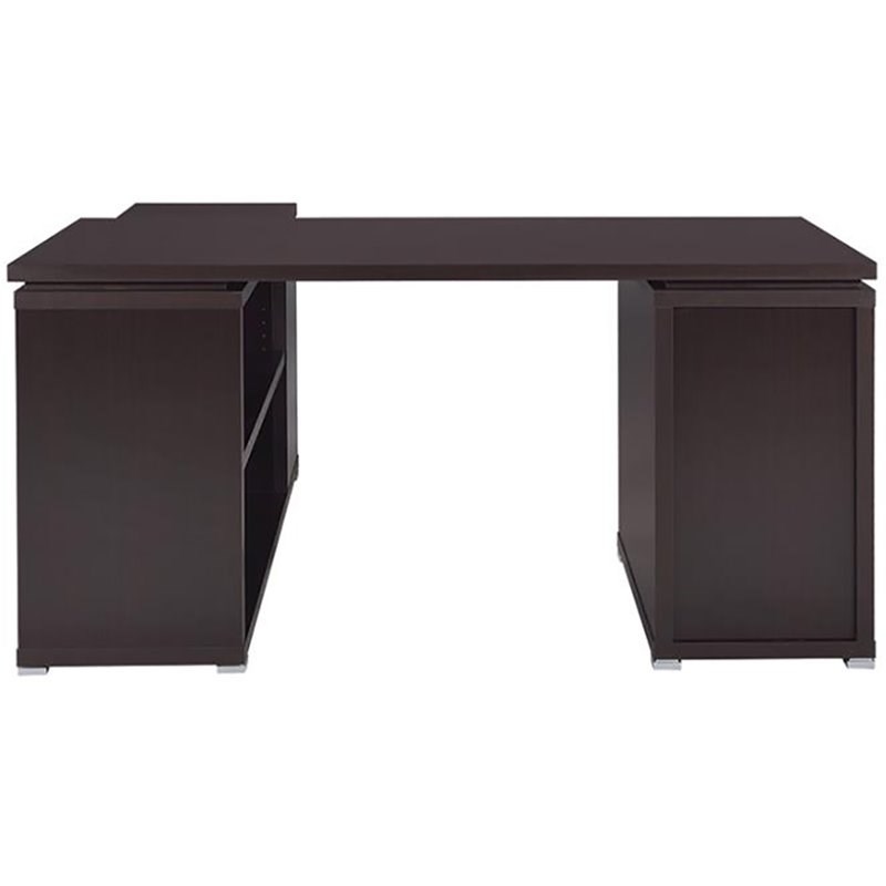 Pemberly Row L Shaped Writing Desk in Cappuccino