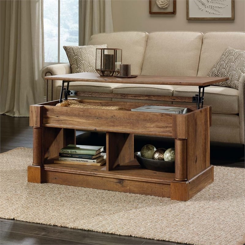 Pemberly Row Lift Top Coffee Table in Vintage Oak Homesquare