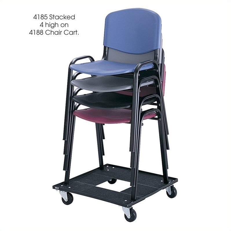 Pemberly Row Stack Guest Chair in Black Set of 2 
