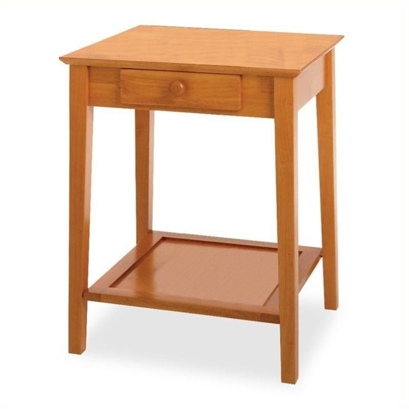 Pemberly Row Solid Wood Printer Stand / End Table in Honey Homesquare