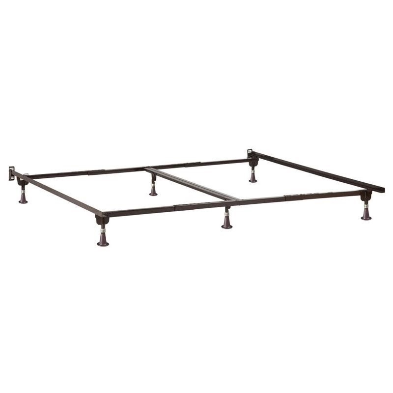 Pemberly Row Adjustable Metal Bed Frame With Glides | Homesquare