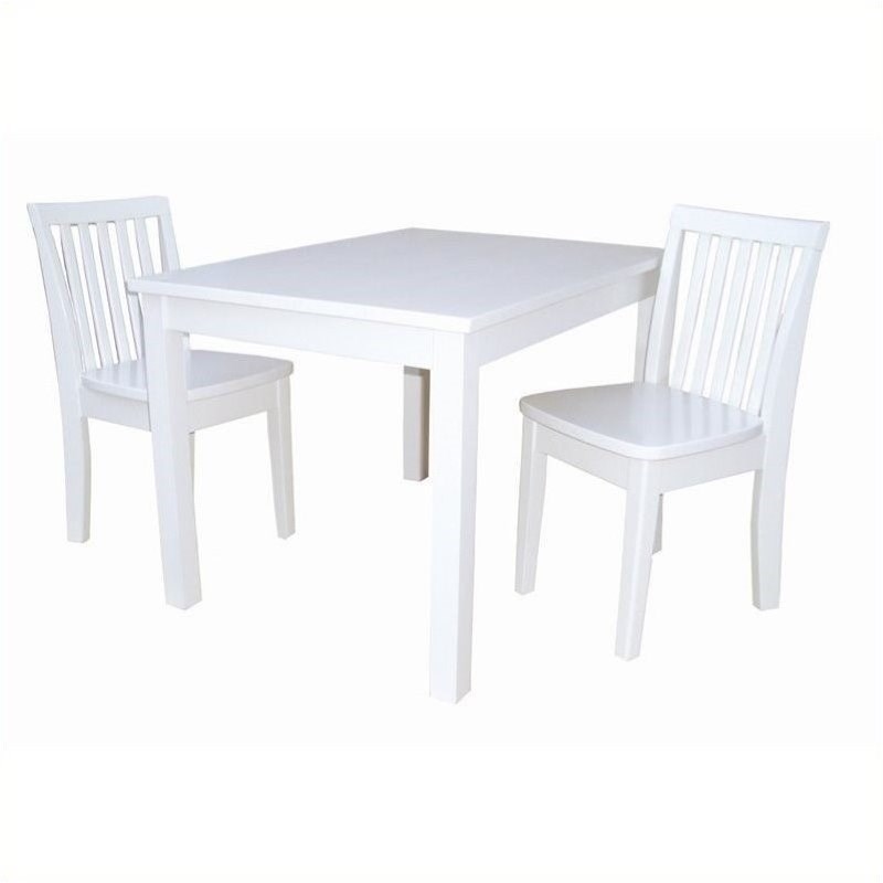 Pemberly Row 3 Piece Mission Table Set in Linen White