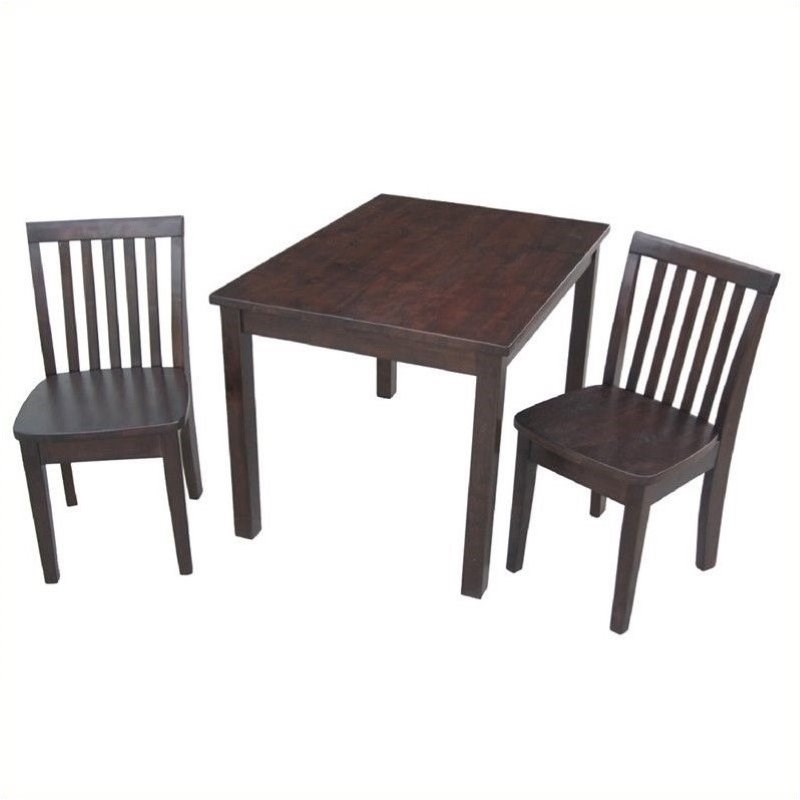 Pemberly Row 3 Piece Mission Table Set in Rich Mocha