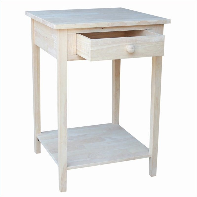 Pemberly Row Unfinished 1-Drawer Hampton Bedside Table