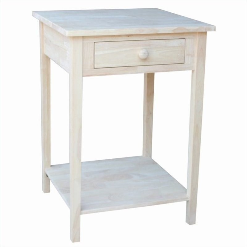 Pemberly Row Unfinished 1-Drawer Hampton Bedside Table