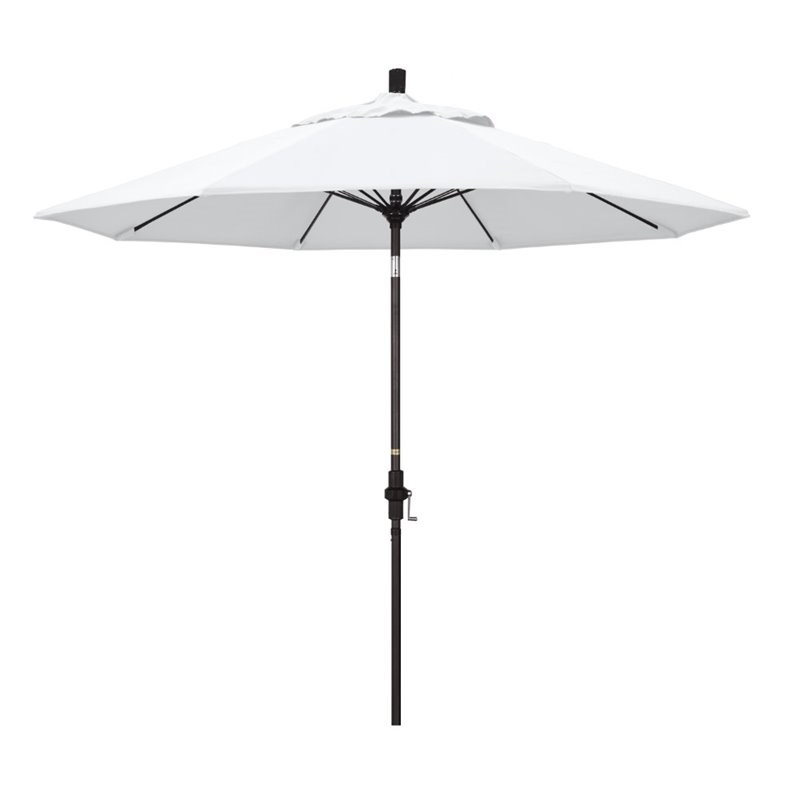 Pemberly Row Skye 9' Bronze Patio Umbrella in Sunbrella 1A Natural