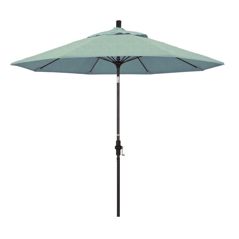 Pemberly Row Skye 9' Bronze Patio Umbrella in Sunbrella 1A Spa
