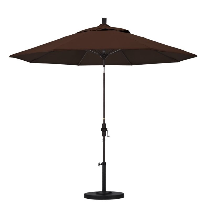 Pemberly Row Skye 9' Bronze Patio Umbrella in Sunbrella 2A Bay Brown