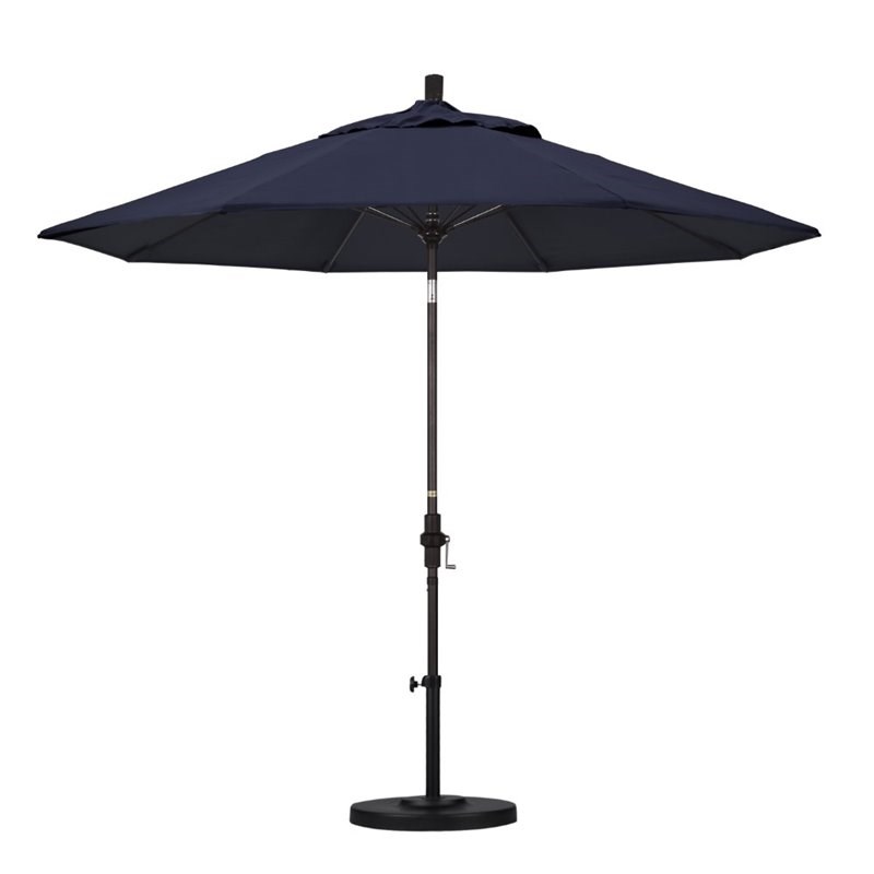 Pemberly Row Skye 9' Patio Umbrella in Sunbrella 1A Navy