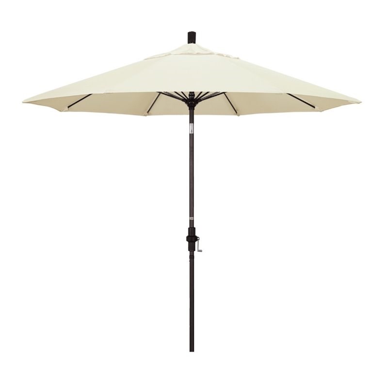 Pemberly Row Skye 9' Bronze Patio Umbrella in Sunbrella 1A Canvas