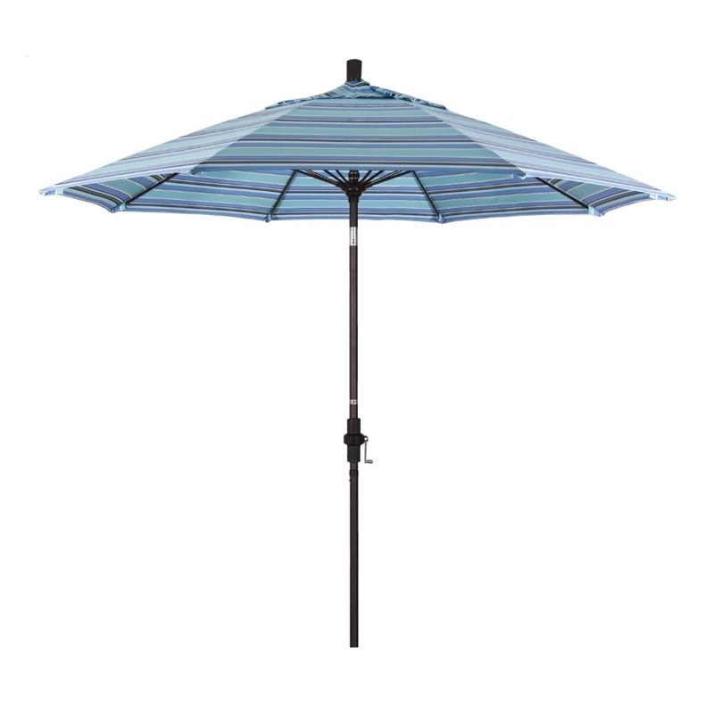 Pemberly Row Skye 9' Bronze Patio Umbrella in Sunbrella 1A Dolce Oasis