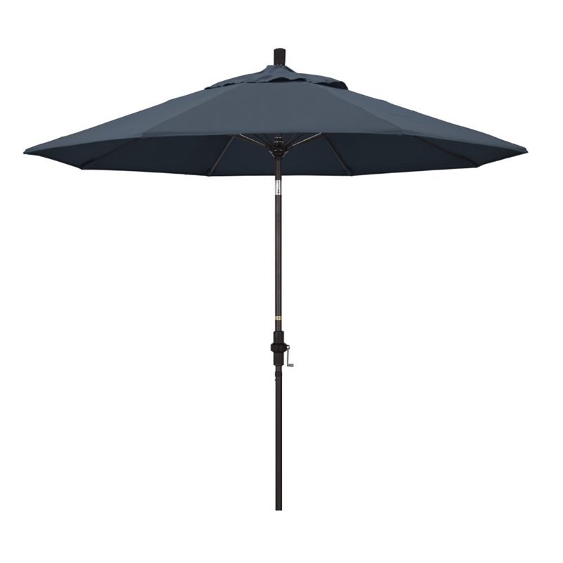 Pemberly Row Skye 9' Bronze Patio Umbrella in Pacifica Sapphire