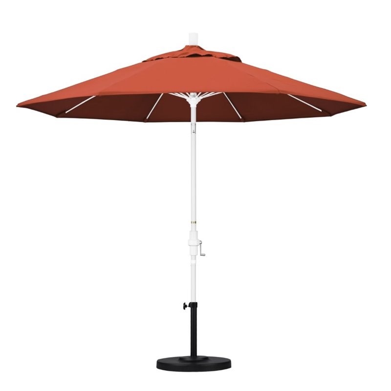 Pemberly Row Skye 9' White Patio Umbrella in Olefin Sunset