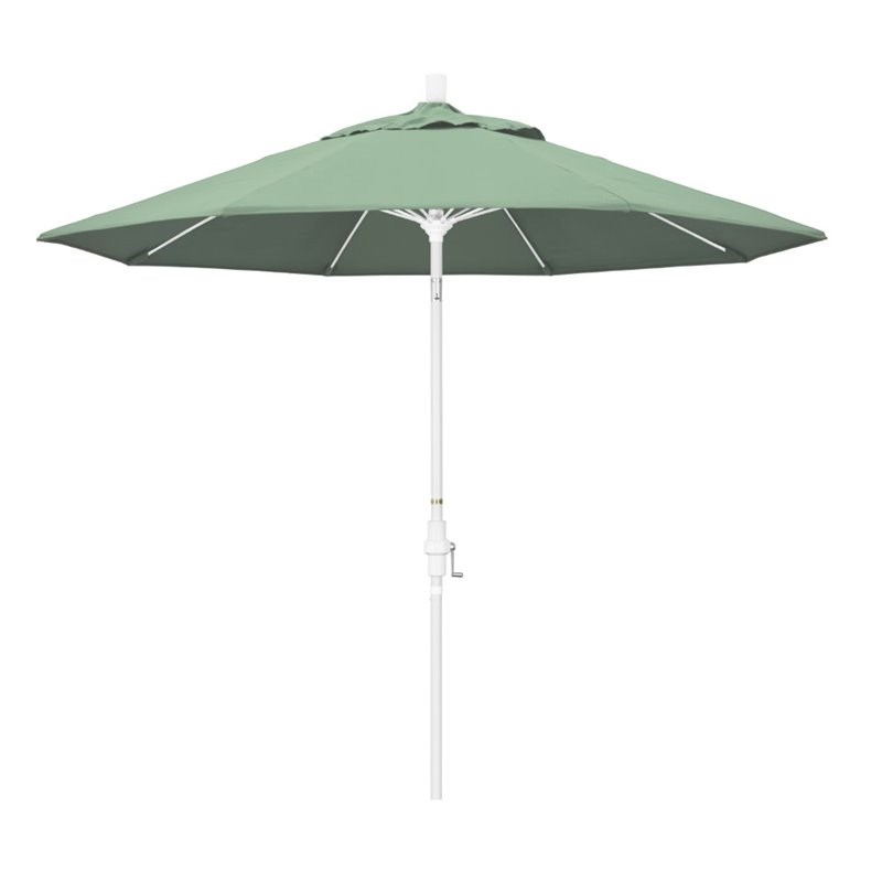 Pemberly Row Skye 9' White Patio Umbrella in Pacifica Spa