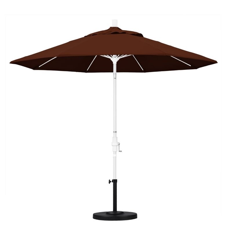 Pemberly Row Skye 9' White Patio Umbrella in Pacifica Brick
