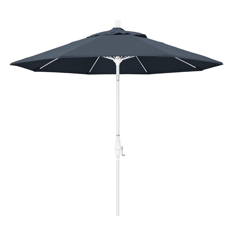 Pemberly Row Skye 9' White Patio Umbrella in Pacifica Sapphire