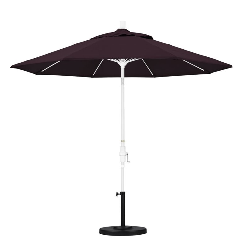 Pemberly Row Skye 9' White Patio Umbrella in Pacifica Purple