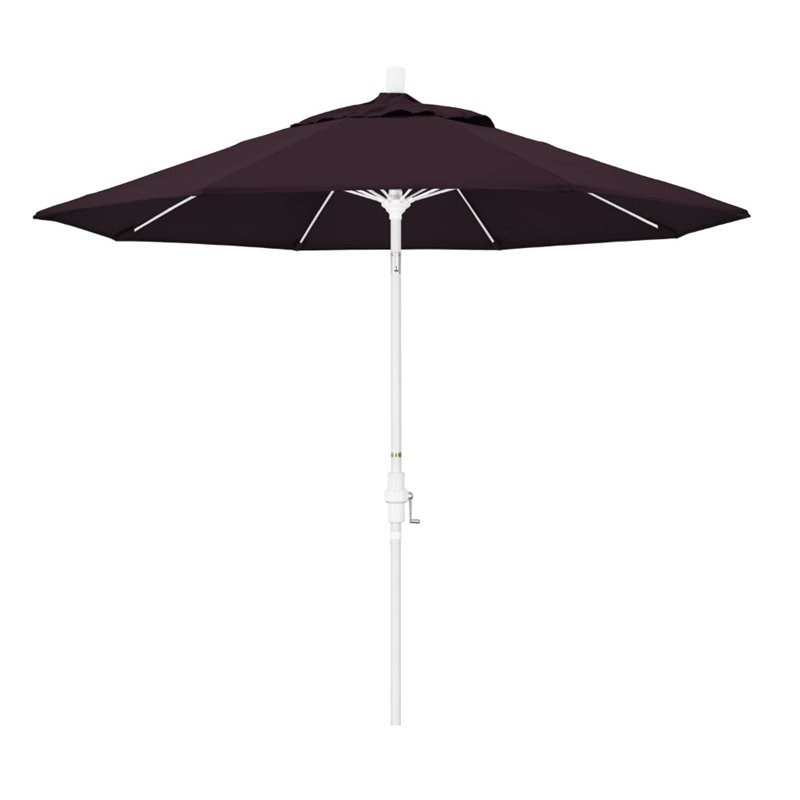 Pemberly Row Skye 9' White Patio Umbrella in Pacifica Purple