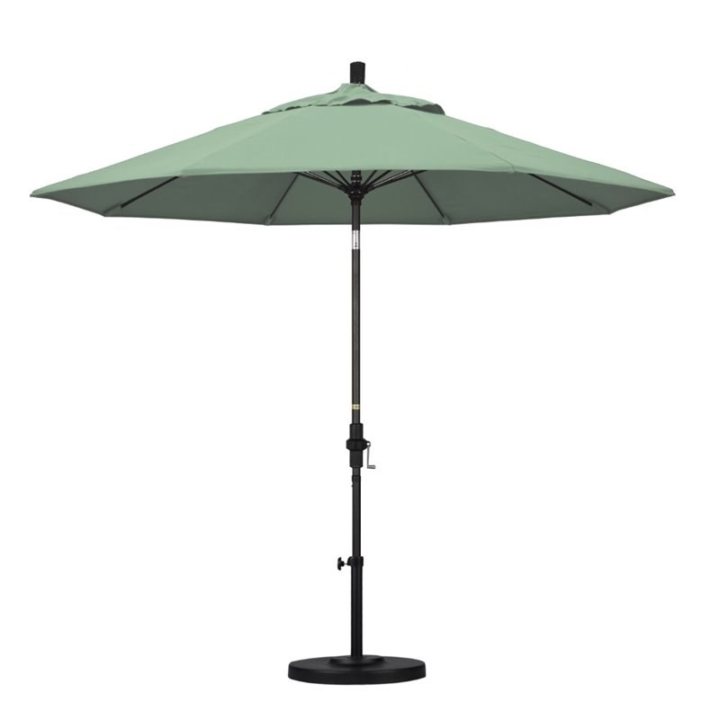 Pemberly Row Skye 9' Black Patio Umbrella in Pacifica Spa