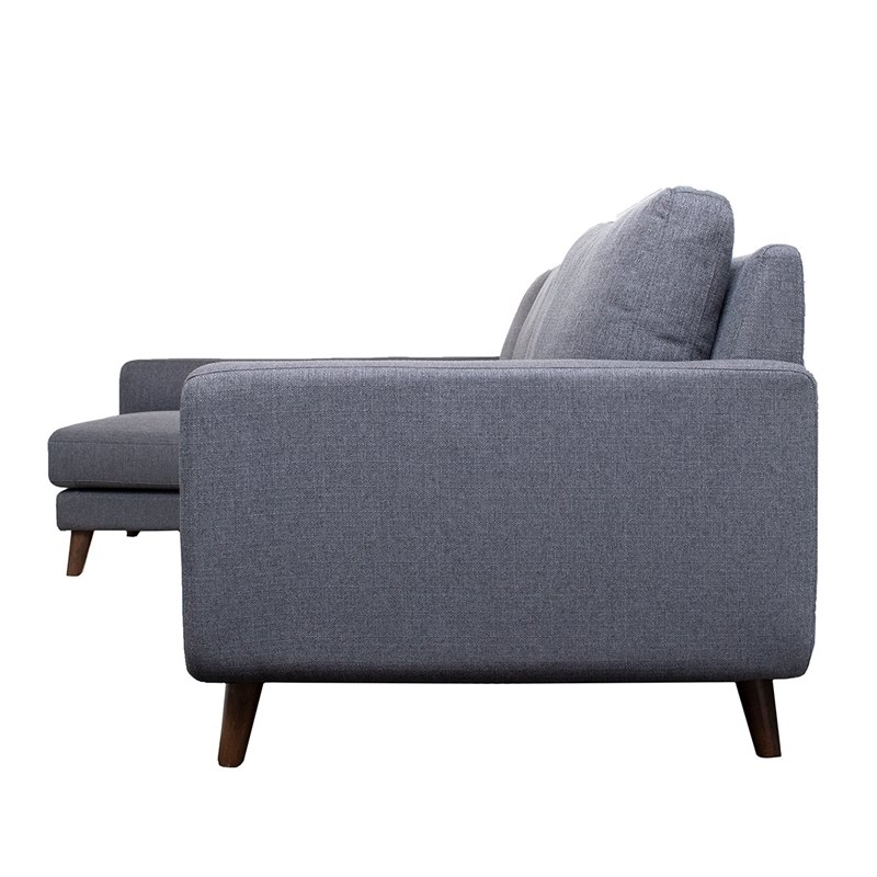 Pemberly Row Mid-Century Modern Preston Gray Sectional Sofa (Left Chaise)