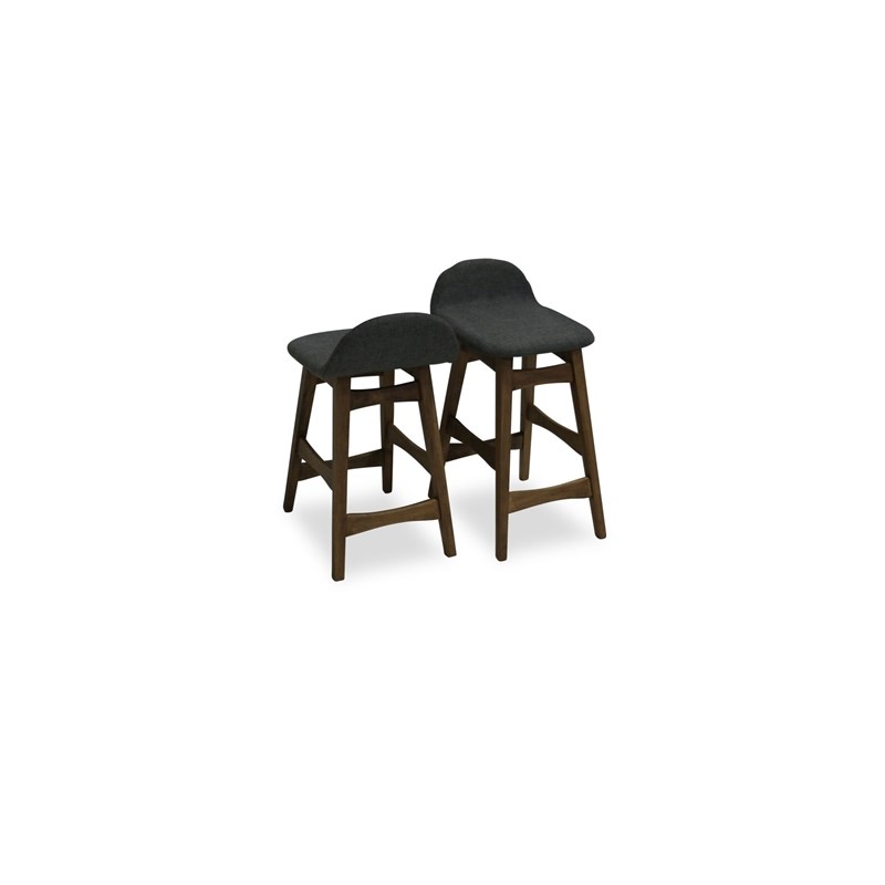Pemberly Row Mid-Century Modern Maxwell Dark Gray Counter stool 24
