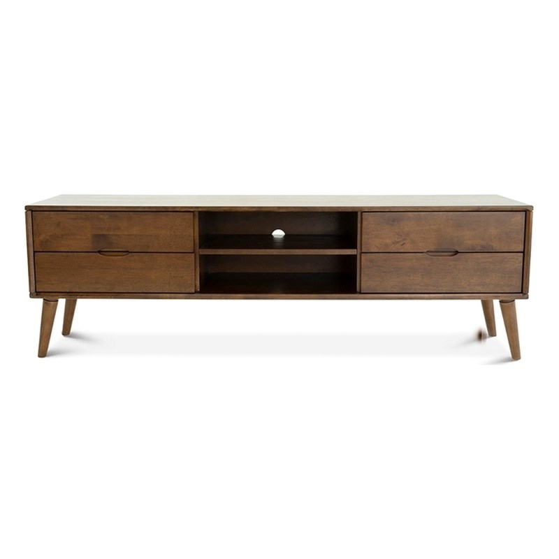 Pemberly Row MidCentury Modern TV Stand in Brown (for TVs up to 65