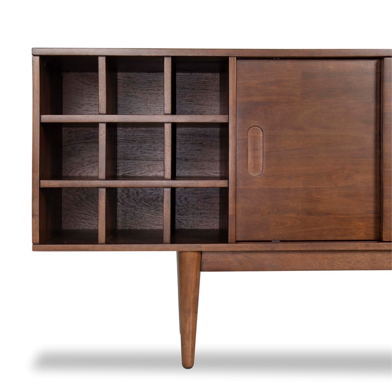 Pemberly Row Mid Century Modern Odell Brown Wood TV Stand