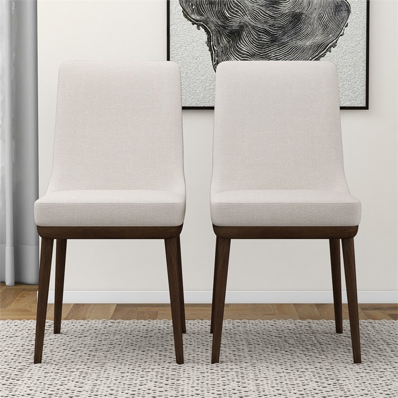 Pemberly Row Mid Century Modern Grayson Beige Dining Chair (Set of 2)