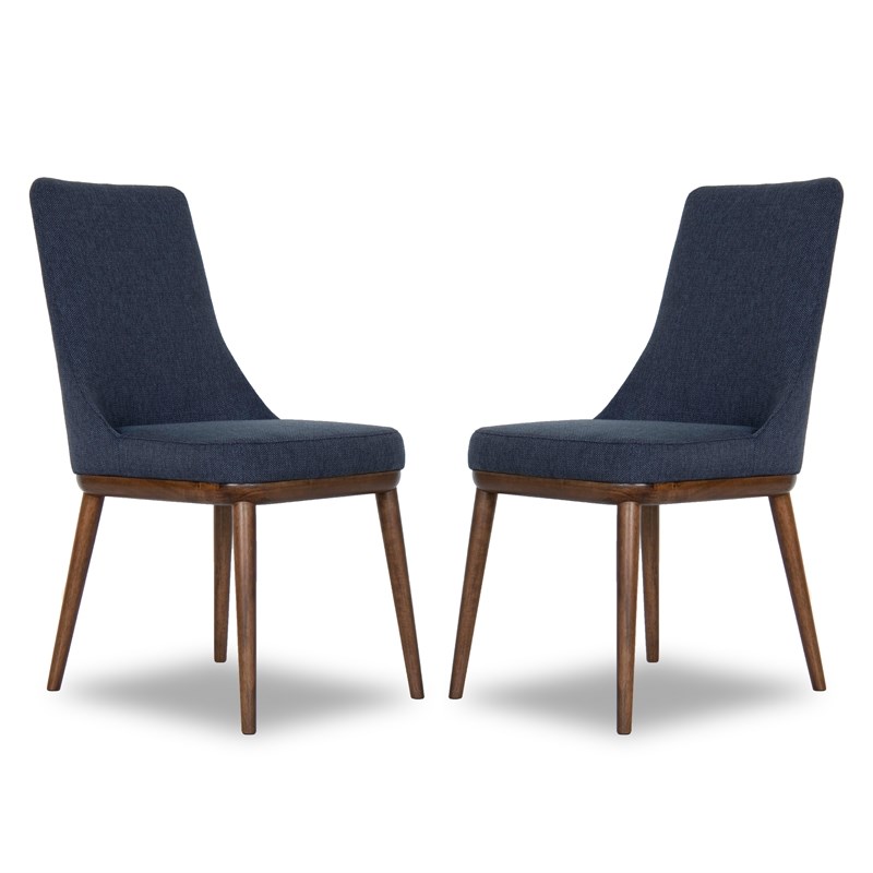 Pemberly Row Mid Century Modern Grayson Blue Dining Chair (Set of 2 ...