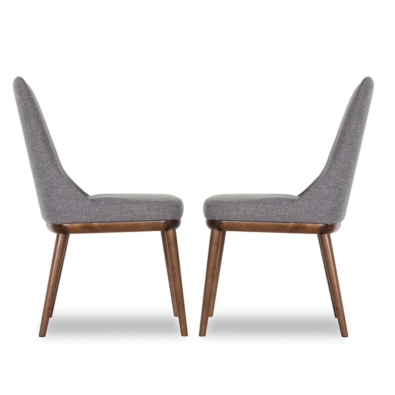 Pemberly Row Mid Century Modern Grayson Gray Dining Chair (Set of 2)