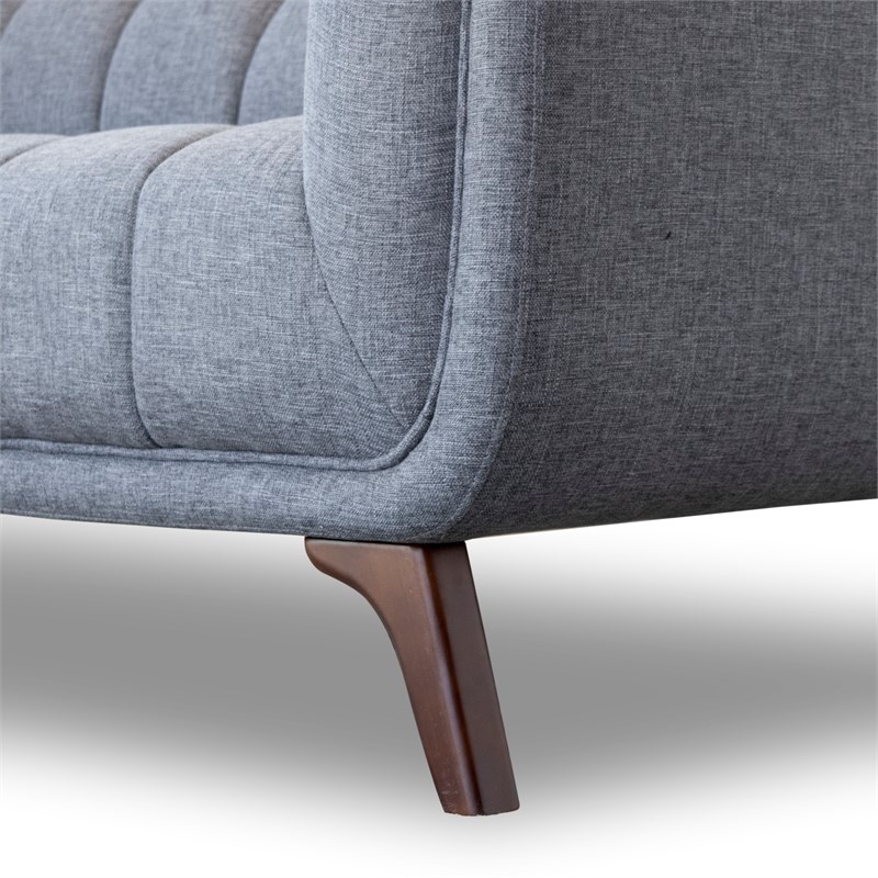 Pemberly Row Mid Century Modern Allen Gray Sofa 85