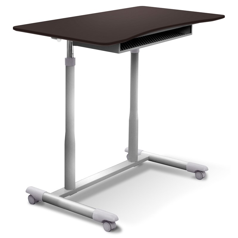 Pemberly Row Height Adjustable Steel Base Sit/Stand Desk in Espresso