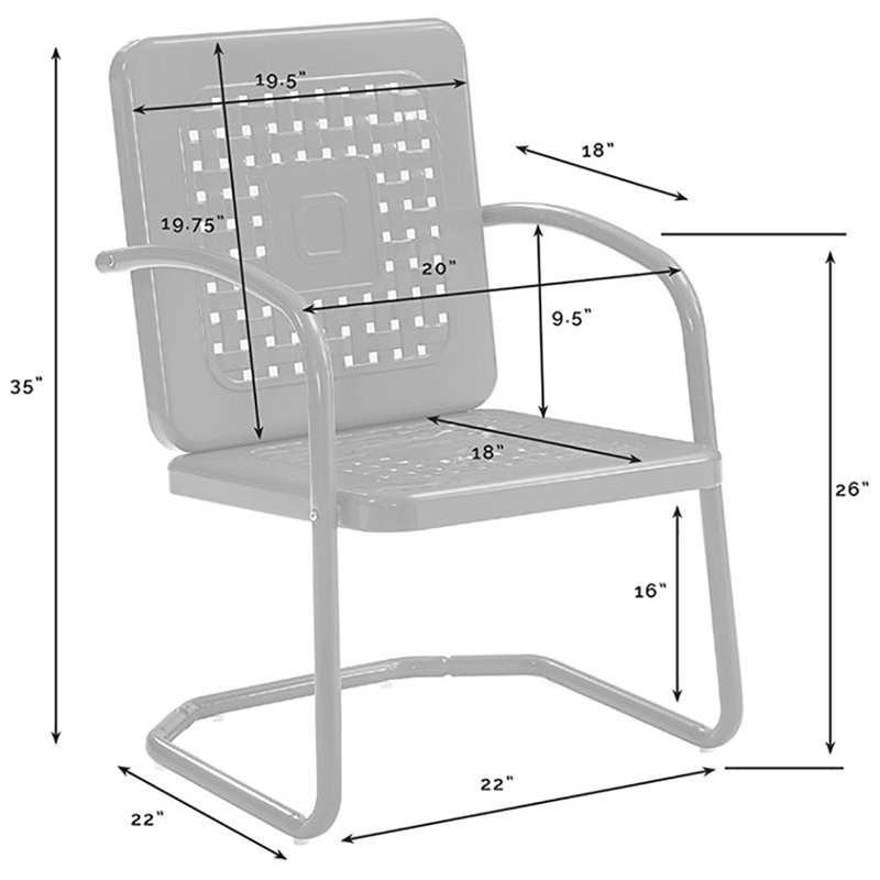 patio chair dimensions