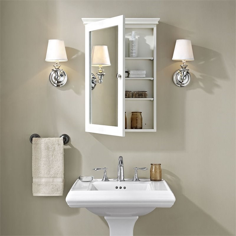 Pemberly Row Mirror Medicine Cabinet in White