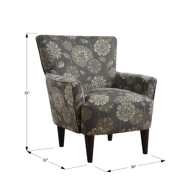 pemberly row accent chair with flared arms in brown pr47531985546