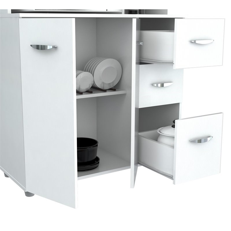 Pemberly Row White Kitchen Storage Cabinet | Homesquare