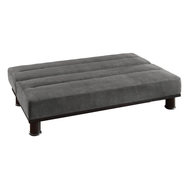 Pemberly Row Microfiber Futon and Lounger in Gray