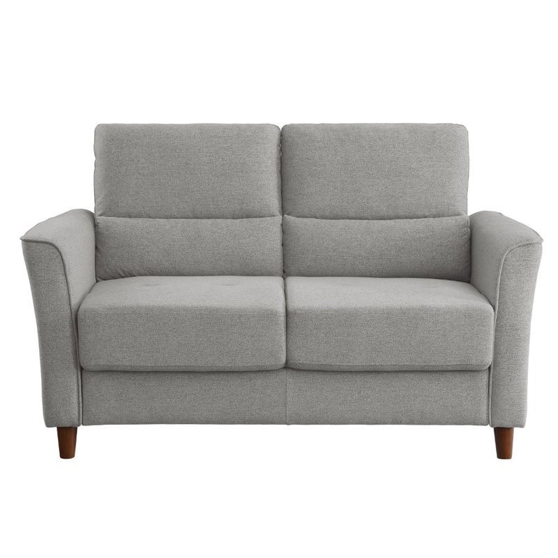 Pemberly Row Contemporary Textured Loveseat in Gray