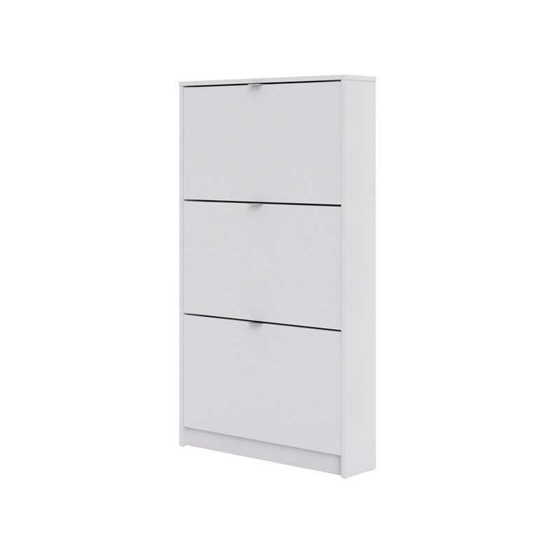 Pemberly Row 3 Drawer Engineered Wood Shoe Cabinet in White