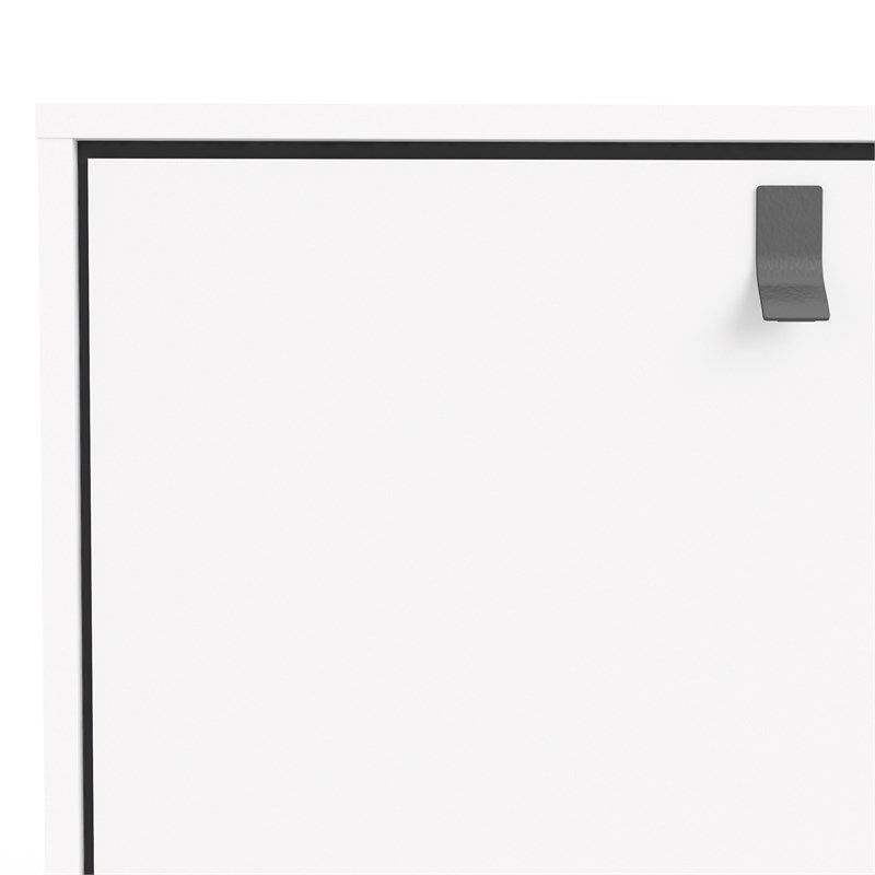 Pemberly Row 2 Door 2 Drawer Sideboard in White Matte & Black