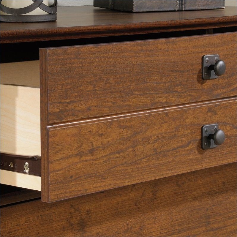 Pemberly Row Engineered Wood 4-Drawer Bedroom Chest in Washington Cherry