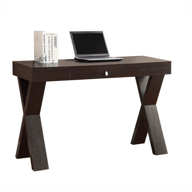 Pemberly Row Desk with Drawer in Espresso Wood Finish
