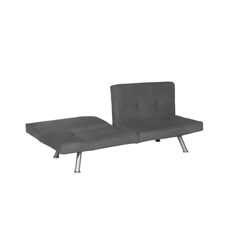 Pemberly Row Contemporary Convertible Futon in Gray Charcoal