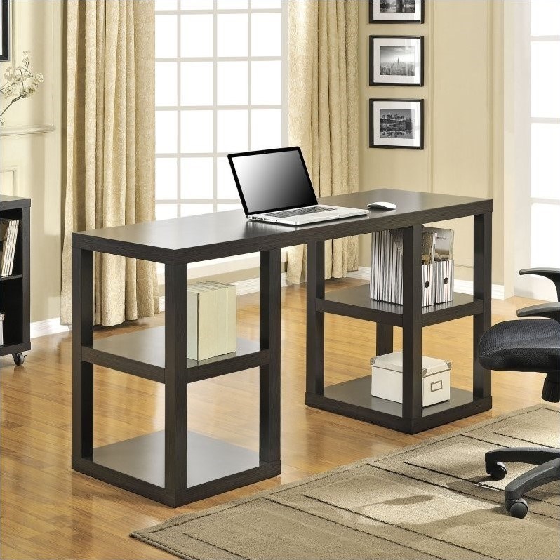 Pemberly Row Traditional Writing Desk in Espresso Finish